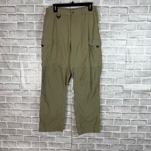Columbia GRT Neutral Beige All Nylon Convertible Cargo Pants Mens MEDIUM 30 x 30